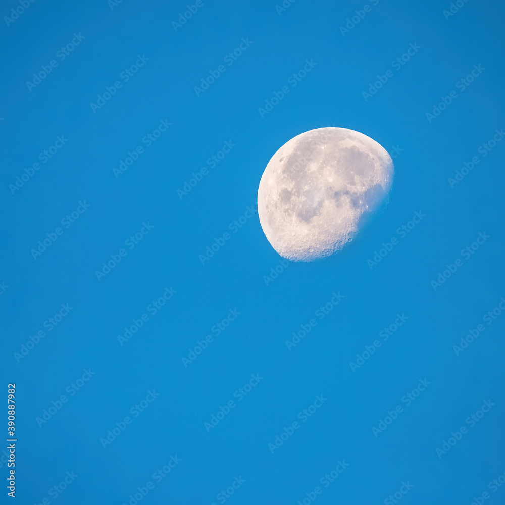 Half moon with blue sky in the morning Half moon with blue sky in the morning