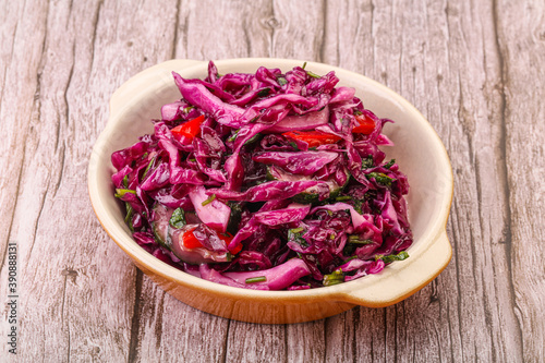 Pickled red cabbage with herbs