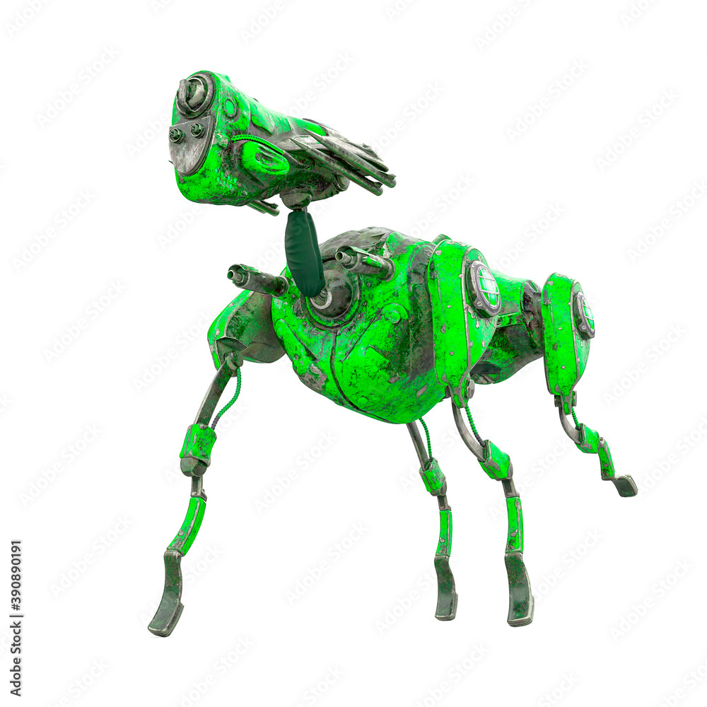 Fototapeta premium cyber watchman dog walking