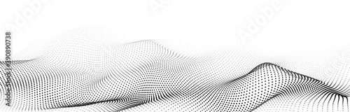 Vector wave of dark particles on white background. Technology backdrop. Pattern for presentations. Vector illustration
