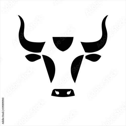 Cow and bull head icon illustration design