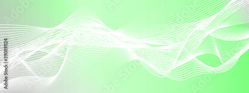 Abstract light green background with white wavy lines.