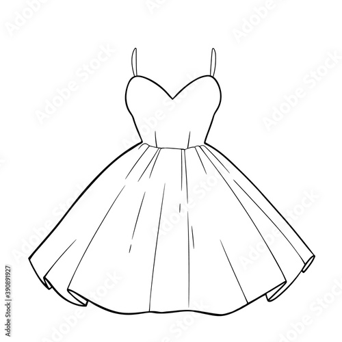Beautiful romantic summer dress with a fluffy skirt