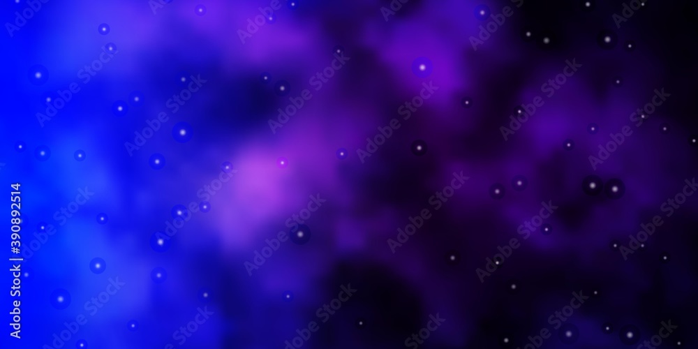 Fototapeta premium Dark Pink, Blue vector template with neon stars.