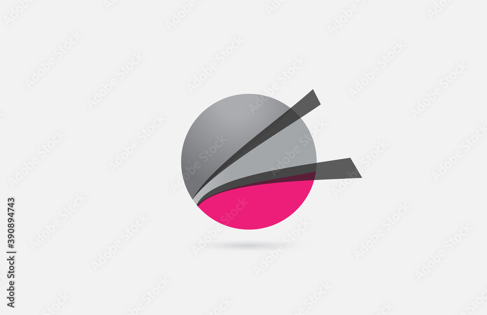 pink grey O alphabet letter logo icon for corporate. Creative design for business and company pink grey O alphabet letter logo icon for corporate. Creative design for business and company