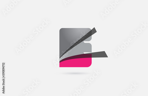 pink grey E alphabet letter logo icon for corporate. Creative design for business and company