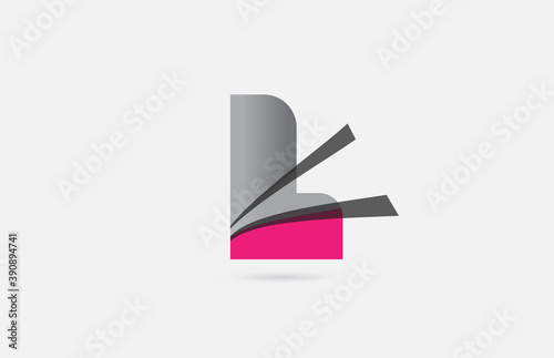 pink grey L alphabet letter logo icon for corporate. Creative design for business and company