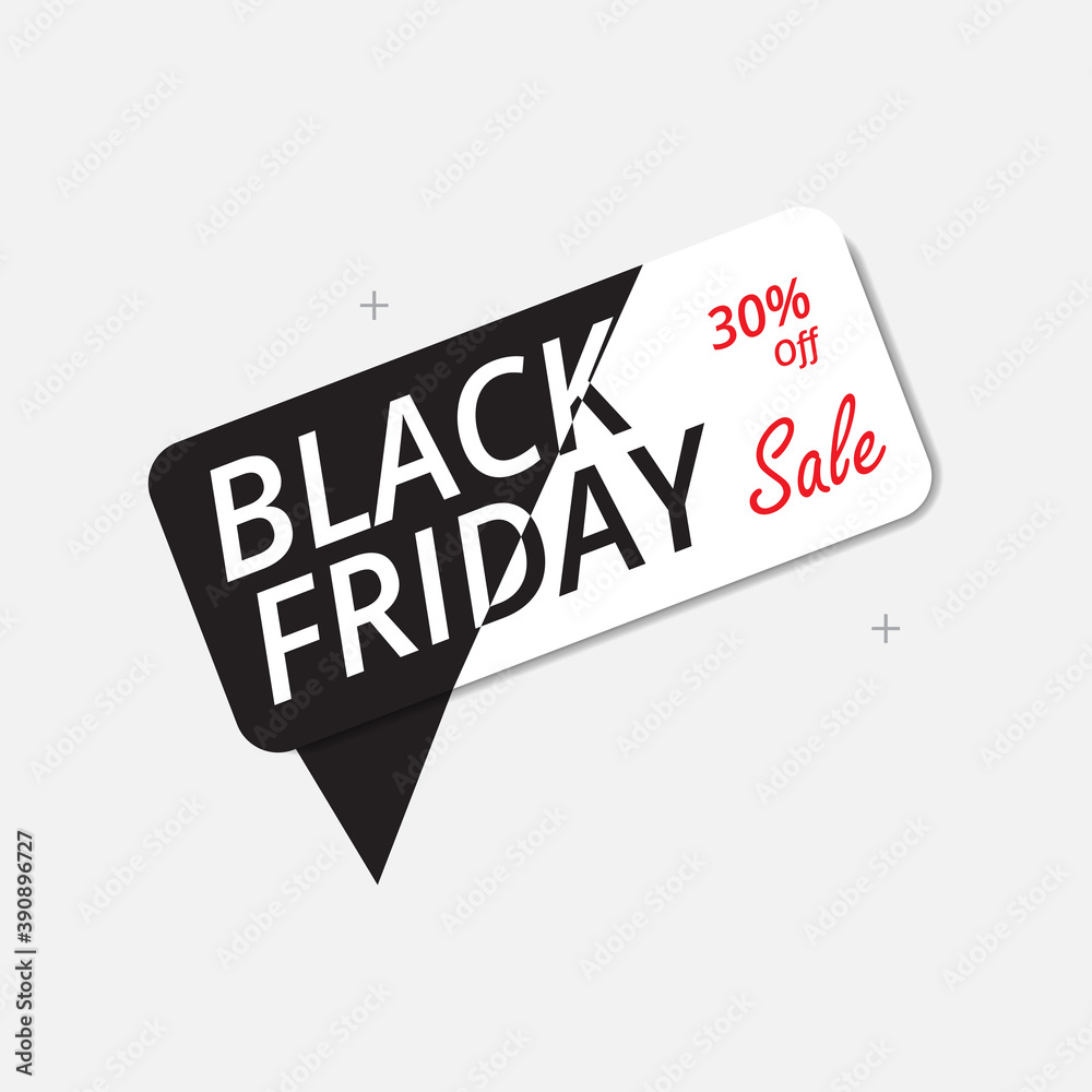 Obraz premium Black friday sale with discount 30%. Sale poster of black friday for social media