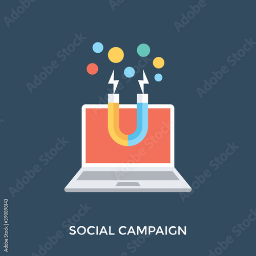 
Social media campaign illustration, inbound marketing 
