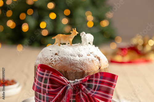 christmas cake with candle