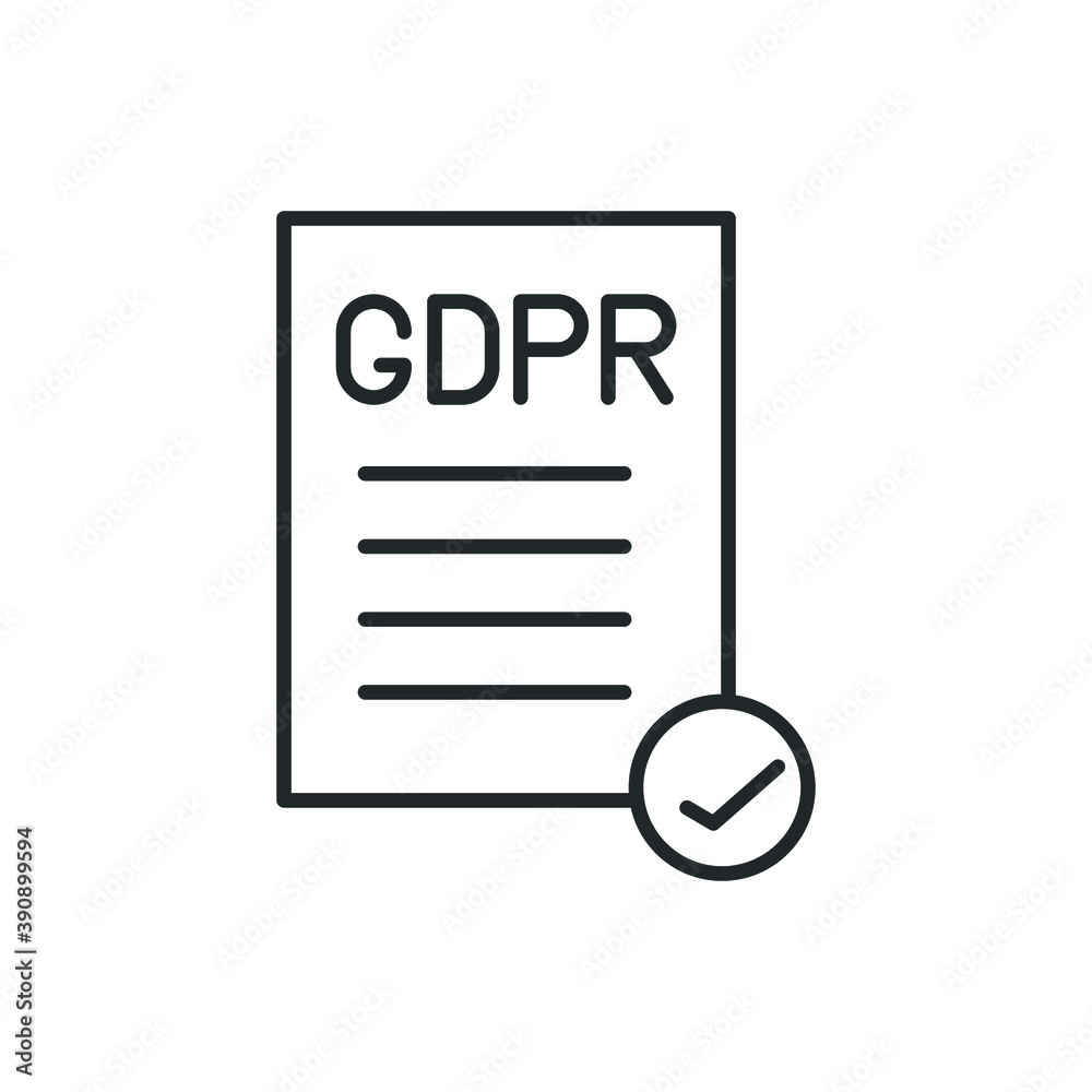 GDPR, general data protection regulation icon vector illustration