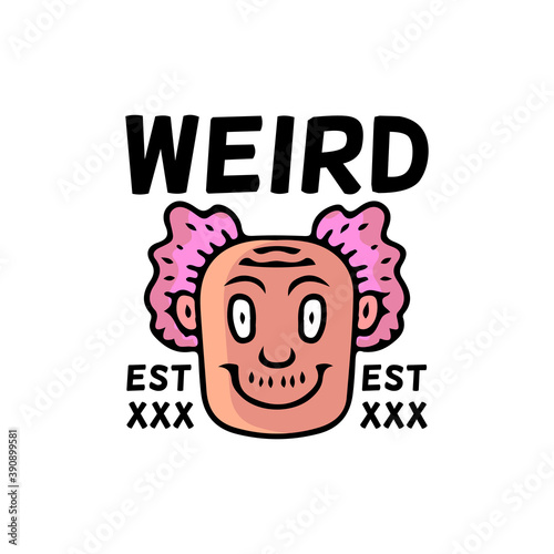 weird professor, illustration with hipster style. Vector graphics for t-shirt prints and other uses.