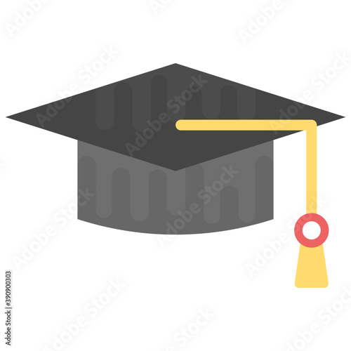 
Flat vector icon design of a mortarboard
