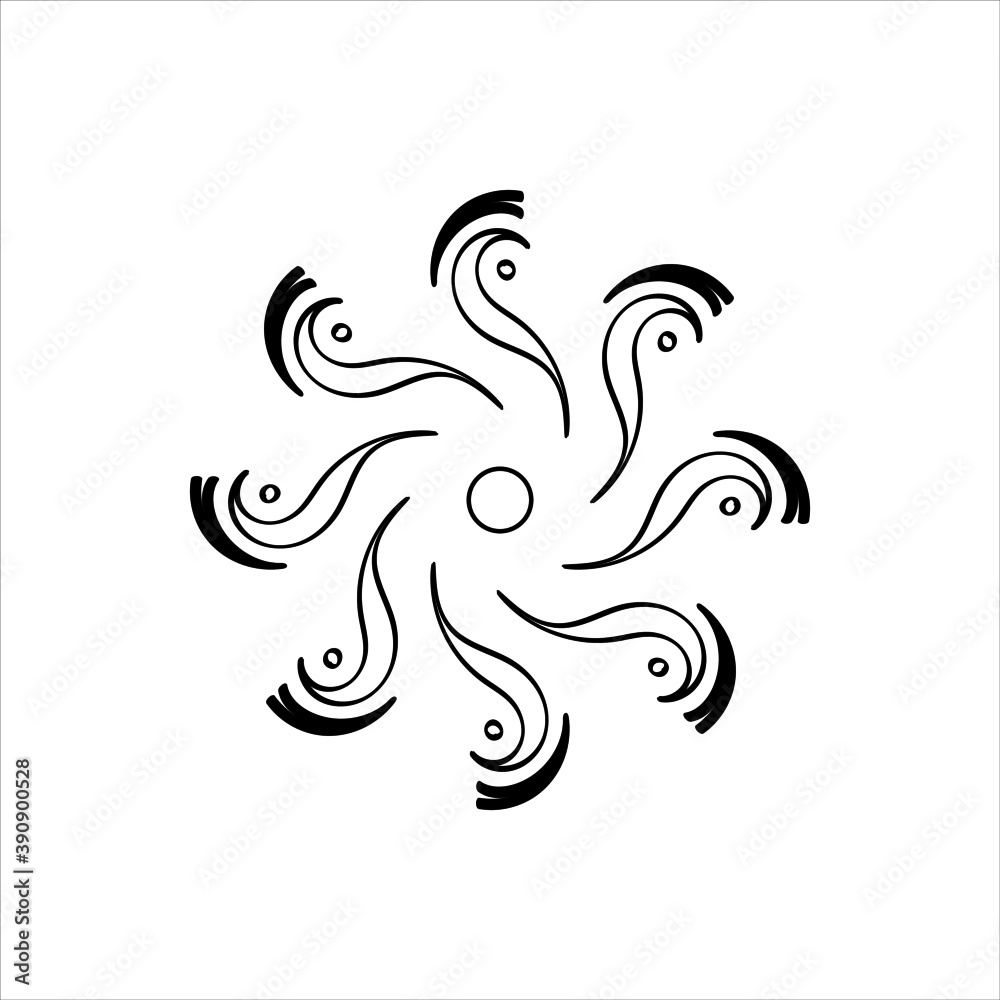 Fototapeta premium Coloring abstract figure, mandala style decorative geometric design, coloring ornament