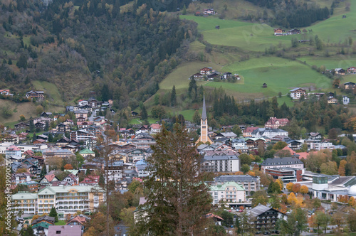 Aerial view of Bad Hofgastein town in Austria photo