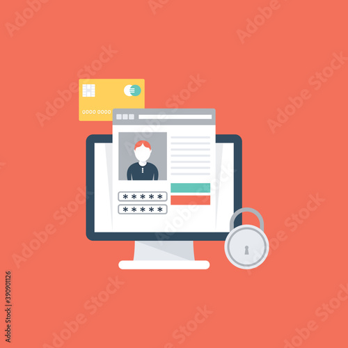 
Illustration of M-commerce. Mobile banking concept 
