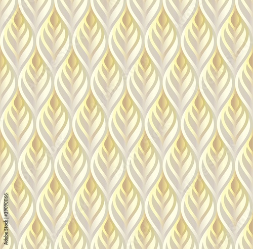 geometric background with leaf shapes, seamless pattern