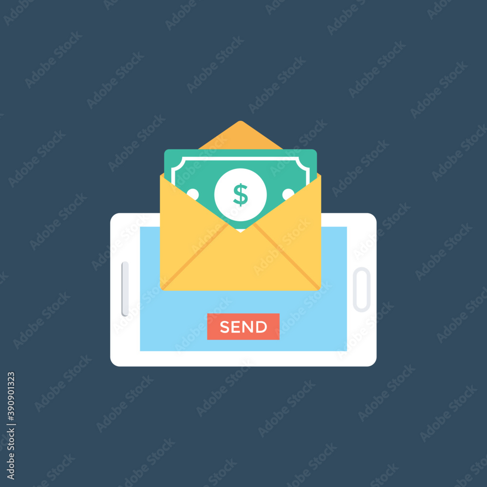 An envelope with money representing money sending illustration
An envelope with money representing money sending illustration