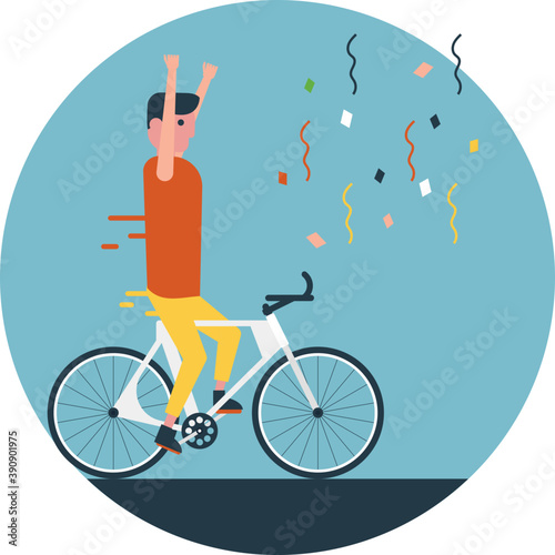 
Flat icon cycling, cyclist 
