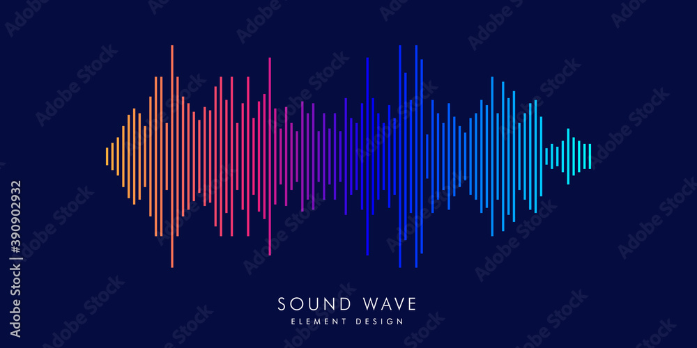 Modern sound wave equalizer. Vector illustration on dark background