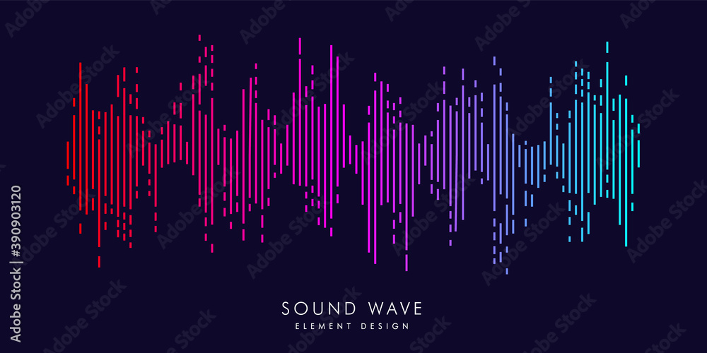 Modern sound wave equalizer. Vector illustration on dark background ...