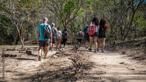 Grupo de excursionistas en el Parque Nacional El Cubano en Topes de Collantes Cuba photo