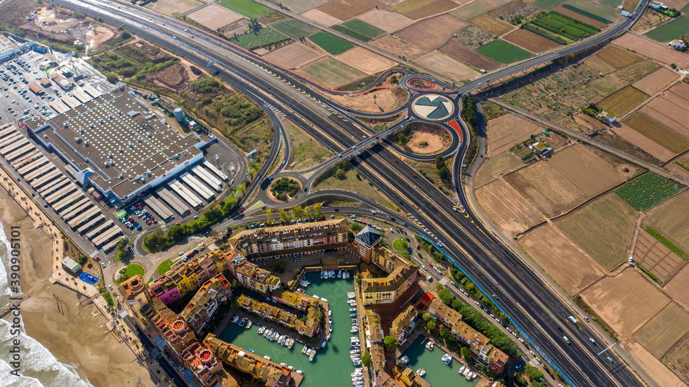 Fototapeta premium Marina and residential complex Port Saplaya Valencia Spain