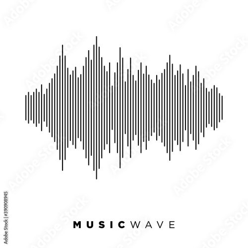 Modern sound wave equalizer. Vector illustration on dark background