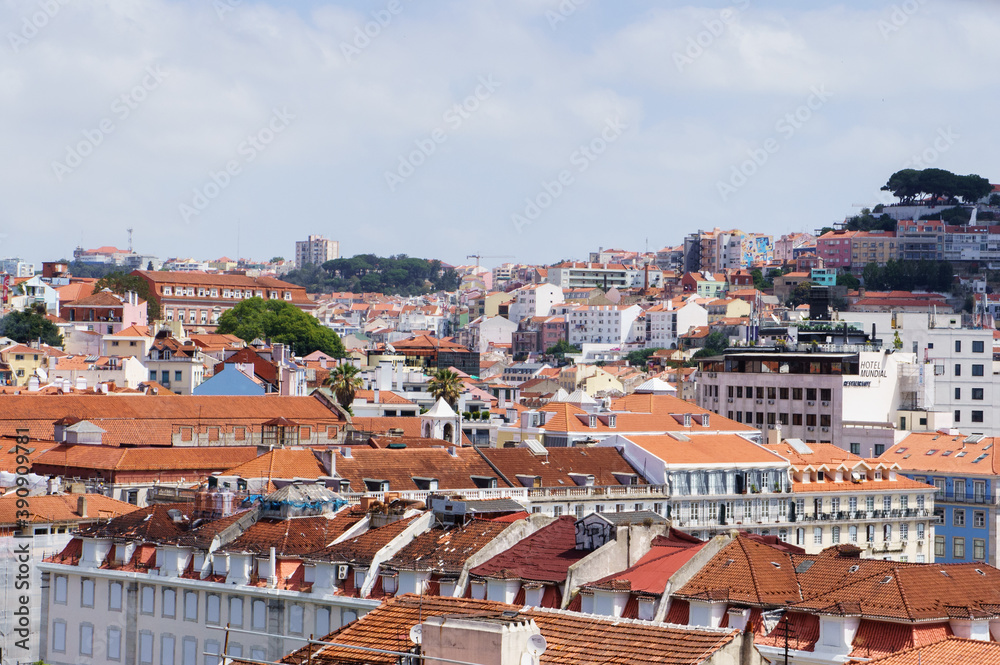 View of the old town of Lisbon, portugal.
