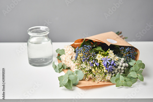 Bouquet 009. Flowers bunch, set for home. Fresh cut flowers for decoration home. European floral shop. Delivery fresh cut flower. photo