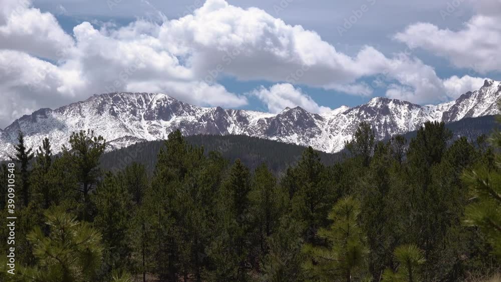 White snow on the grains of the Pikes Peak Mountains in Colorado Spring, USA White snow on the grains of the Pikes Peak Mountains in Colorado Spring, USA