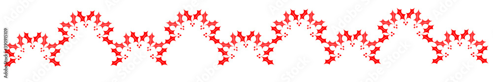 Abstract background seamless mistletoe footer in red color Abstract background seamless mistletoe footer in red color