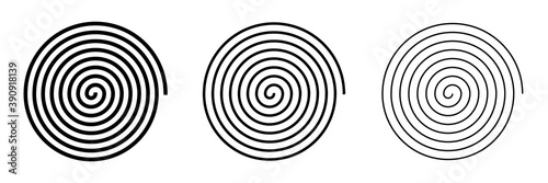 Spiral sign isolated on white background. Set of different size spirals for web and applications. Vector EPS 10 illustration.