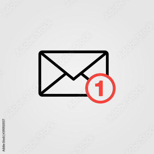 New email notification icon. Unread email sign. Vector illustration for web and mobile app design.