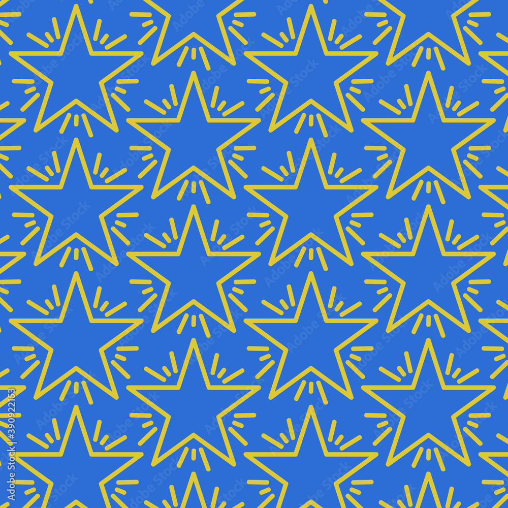 Seamless pattern star on blue background Seamless pattern star on blue background