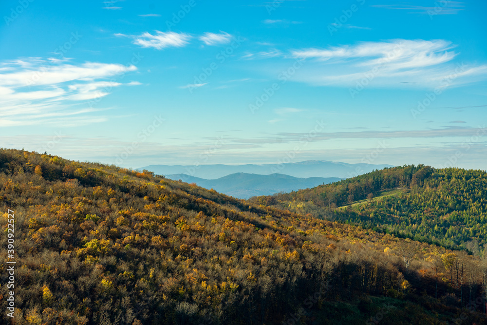 autumn forest hills in Kőszeg mountain Hungary