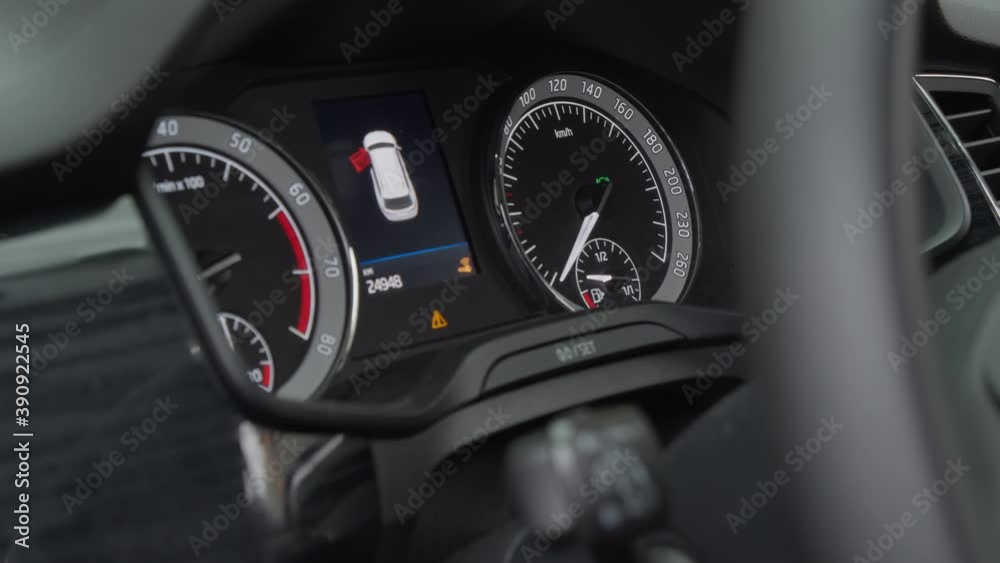 Modern car instrument panel dashboard Modern car instrument panel dashboard