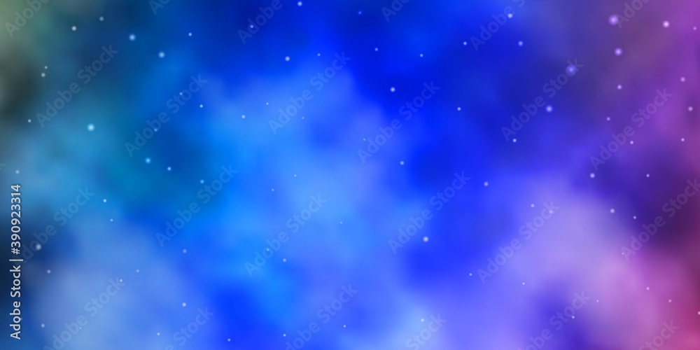 Light Blue, Red vector background with small and big stars.