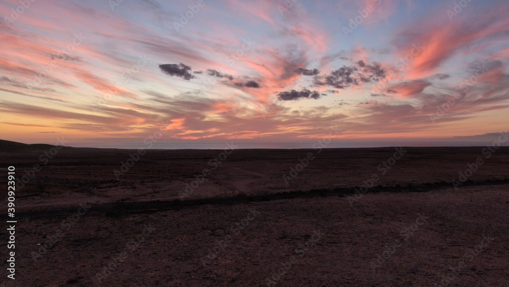Obraz premium sunset in the sacred mountain of tindaya
