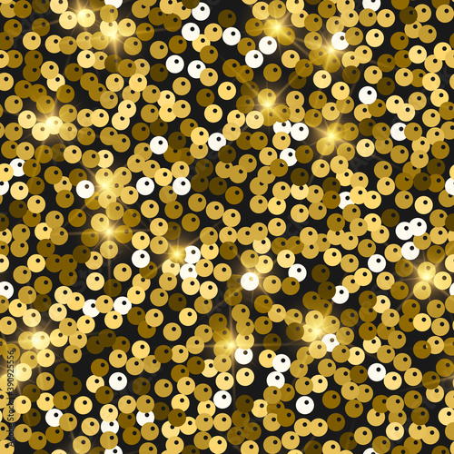 Glitter seamless texture. Admirable gold particles