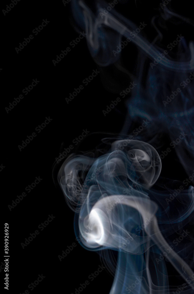 Smoke streaming on a black background close-up Smoke streaming on a black background close-up