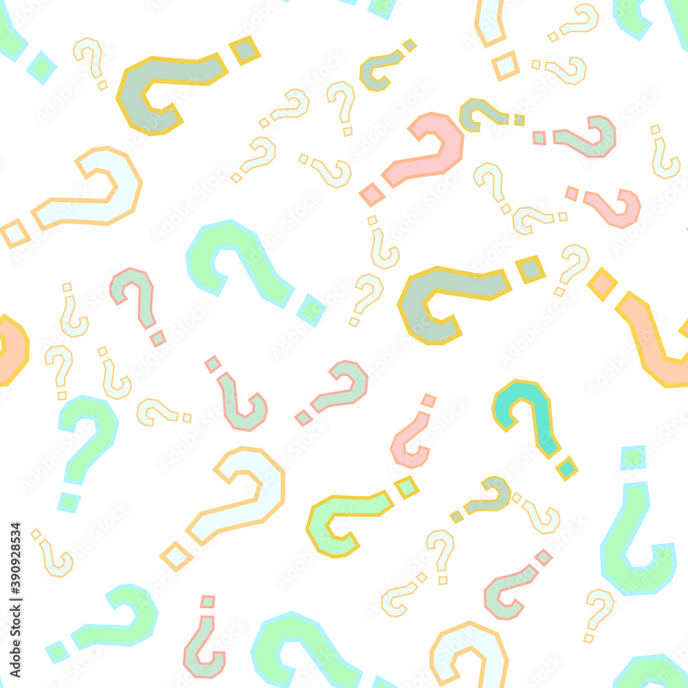 Quiz seamless pattern. Question marks, doubt, faq Quiz seamless pattern. Question marks, doubt, faq