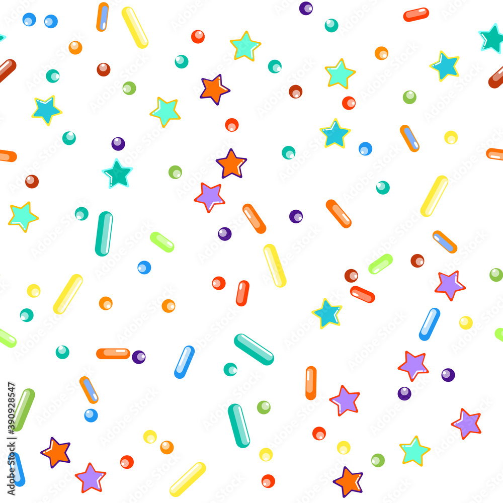 Sprinkles grainy. Seamless Pattern. Cupcake donuts Sprinkles grainy. Seamless Pattern. Cupcake donuts