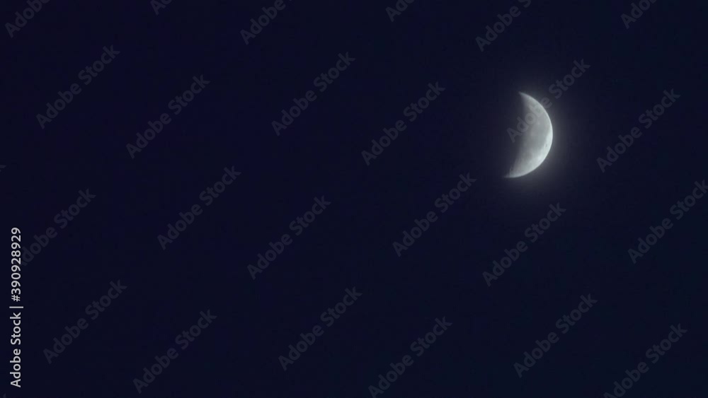 Young moon against a black sky background, Utah. Young moon against a black sky background, Utah.