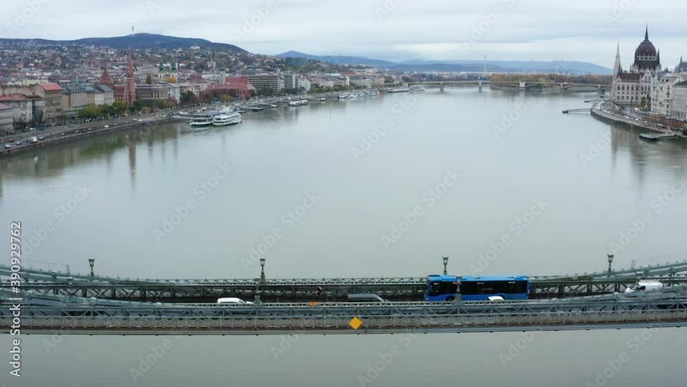 Chain Bridge in Budapest, Hungary, in poor condition, before renovation. Chain Bridge in Budapest, Hungary, in poor condition, before renovation.