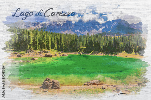 Carezza lake in summer, Dol...
