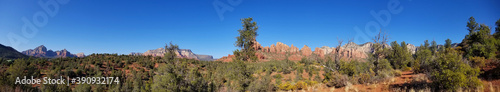 Panorama of Wilson and Munds Mountain in Sedona  Arizona