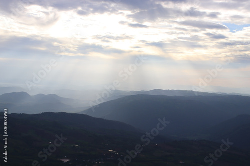 layers of mountains with fog © leisuretime70