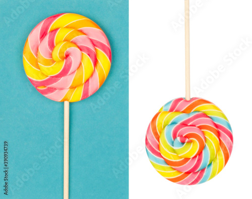 colorful lollipop isolated on white background