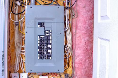 A House Siemen electrical panel on the basement. photo